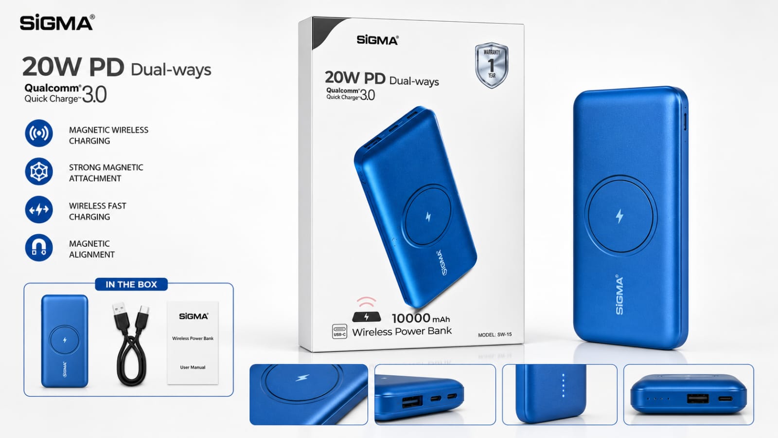 SIGMA SW-15 Wireless Power Bank gallery image